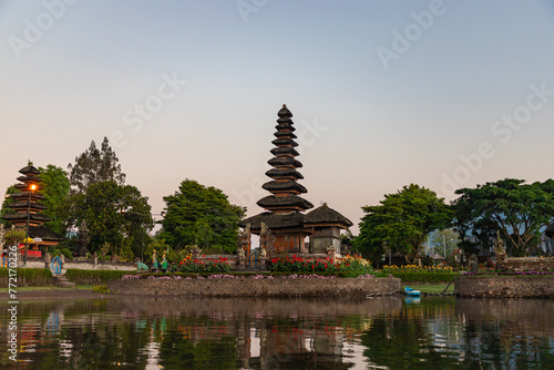 Beautiful morning at Bali lake Beratan temple - Indonesia