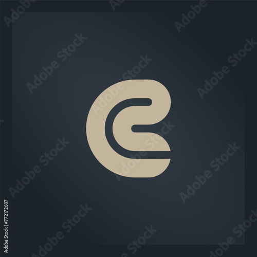 C2 - logo or icon. Logotype with letter C and number 2. Vector design element.