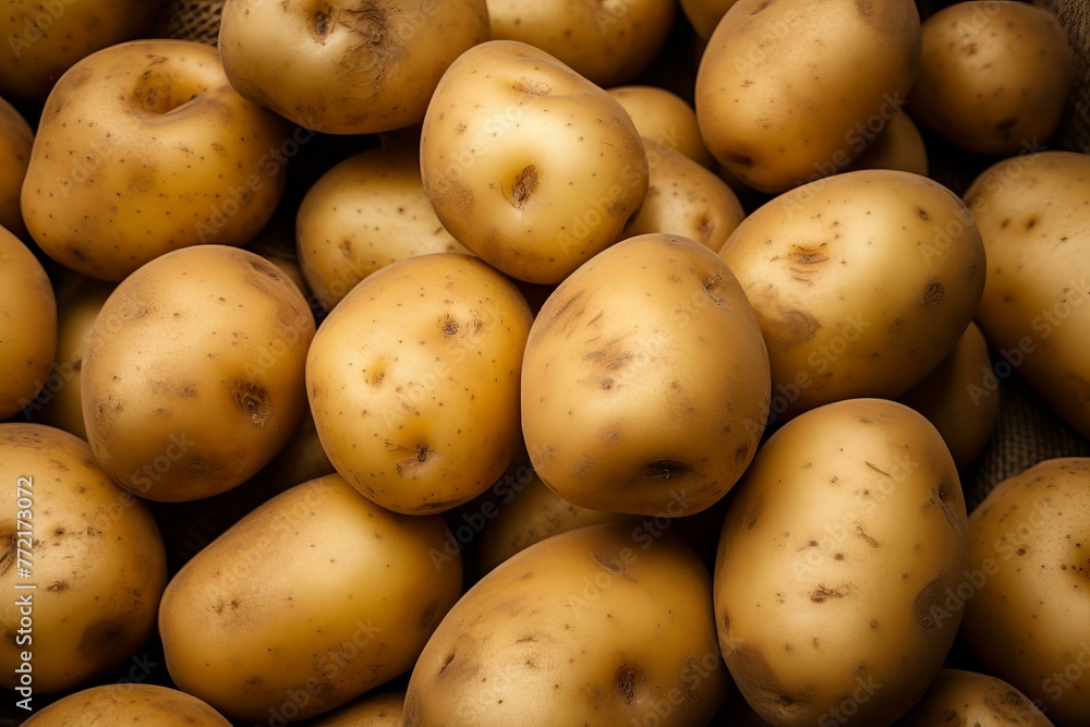 Raw Organic potatoes background. Natural farm diet. Generate Ai Raw Organic potatoes background. Natural farm diet. Generate Ai
