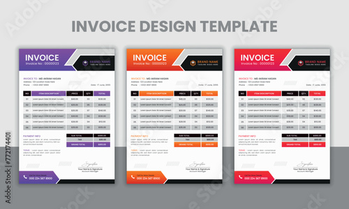 Minimal Vector Corporate Invoice design template 
