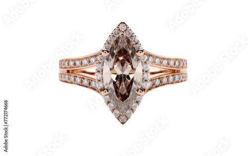 A ring featuring a luxurious brown and white diamond, radiating elegance and natural beauty