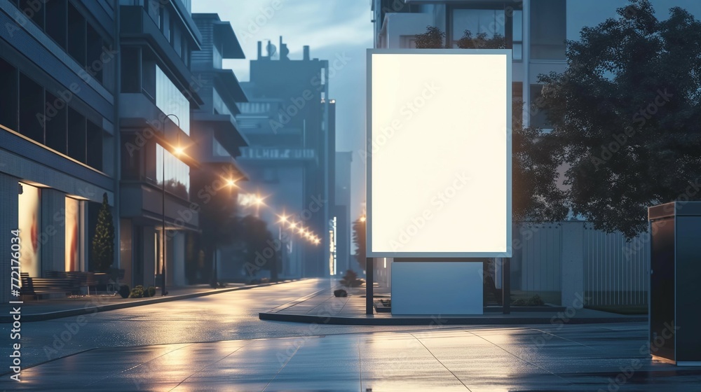 Street poster billboard mockup, 3d render Street poster billboard mockup, 3d render