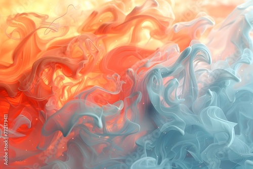 Shimmering Flames of Enigmatic Pastel Icescapes - A Hypnotic Fusion of Fire and Ice in Vibrant Cinematic Hues photo