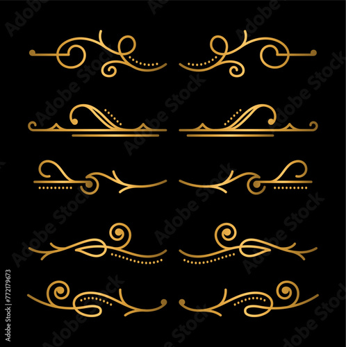 calligraphic ornamental element collection