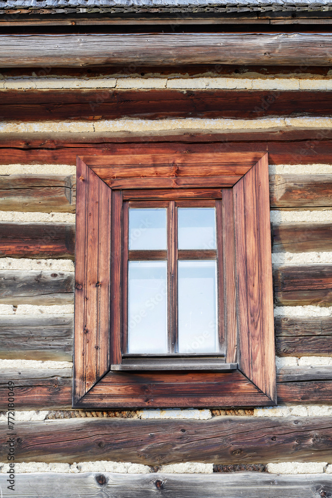 An old wooden window of rural hut. An old wooden window of rural hut.