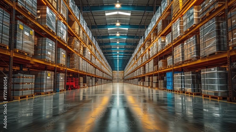 modern logistics warehouse interior