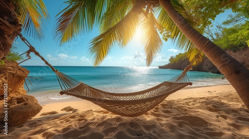 hammock on the beach seascape © Olexandr