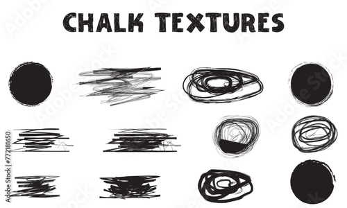 Chalk light texture on black background. White brush stroke. Abstract backdrop. Hand drawn drawing. Vector file. EPS 10