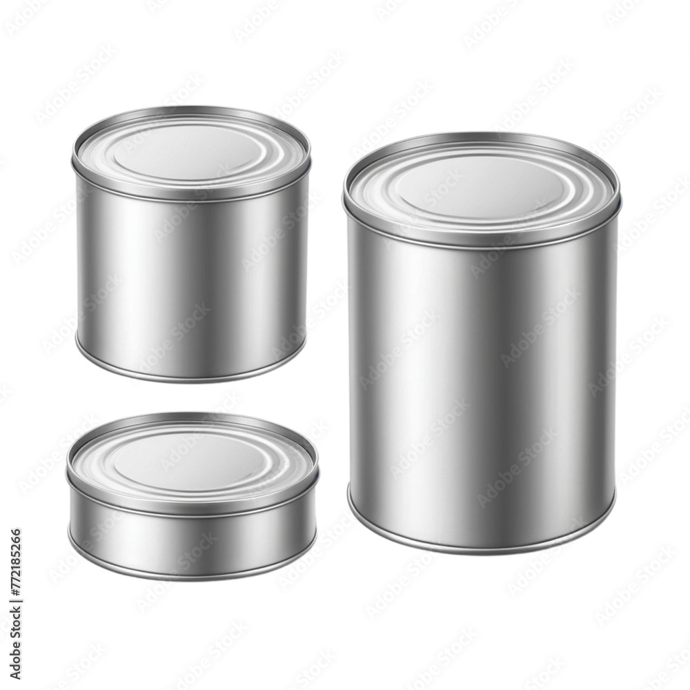 realistic empty tin can and without sardine tin font view on Isolated transparent background png. generated with AI realistic empty tin can and without sardine tin font view on Isolated transparent background png. generated with AI