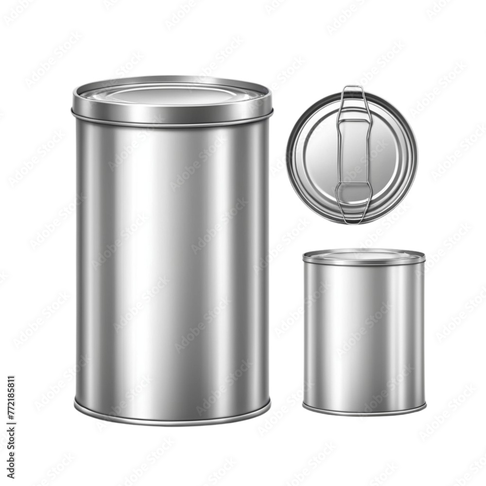 realistic empty tin can and without sardine tin font view on Isolated transparent background png. generated with AI realistic empty tin can and without sardine tin font view on Isolated transparent background png. generated with AI