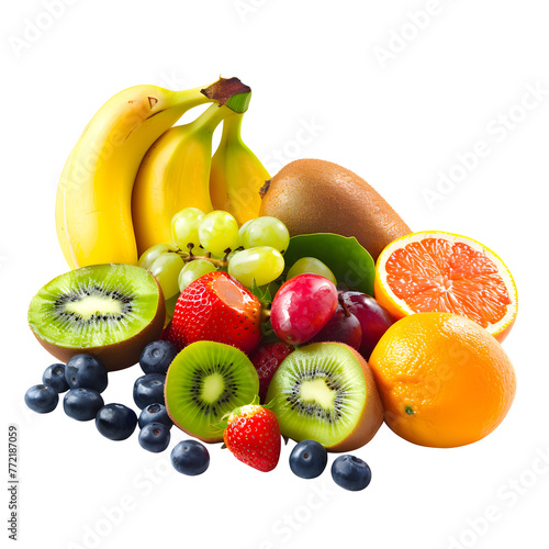 mix fruits png isolated on transparent background Ai Generated 