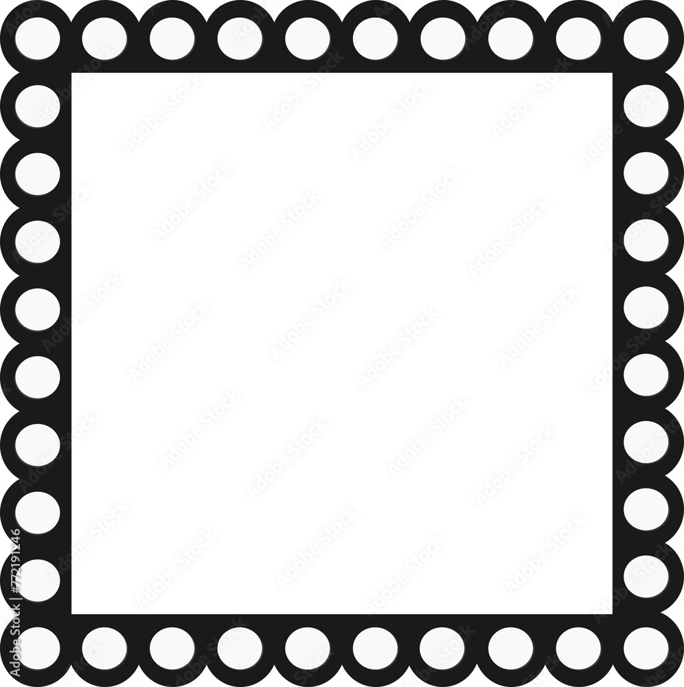 isolated black ornamental frame on transparent background