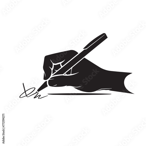 Hand writing in cartoon, doodle style . Image for t-shirt, web, mobile apps and ui. Isolated 2d vector illustration in logo, icon, sketch style, Eps 10, black and white. AI Generative © Alexey