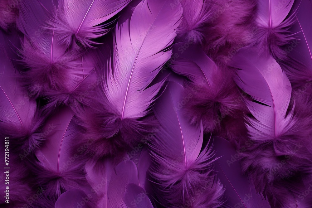 Radiant Purple feathers. Pattern bird color. Generate Ai