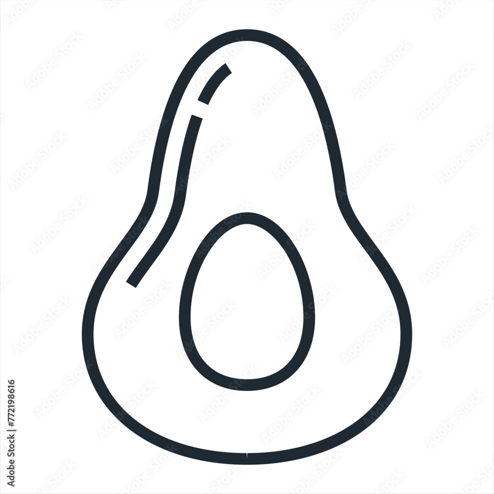 Vector avocado icon isolated on white background. Simple modern flat illustration. Vector avocado icon isolated on white background. Simple modern flat illustration.