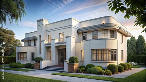 Art Deco style architecture of a residential house