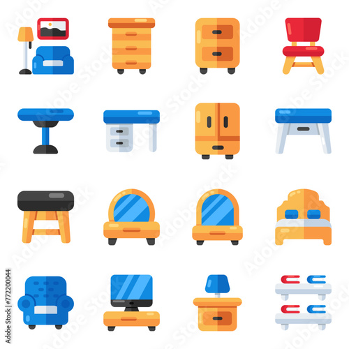 Set of Interior Flat Icons

