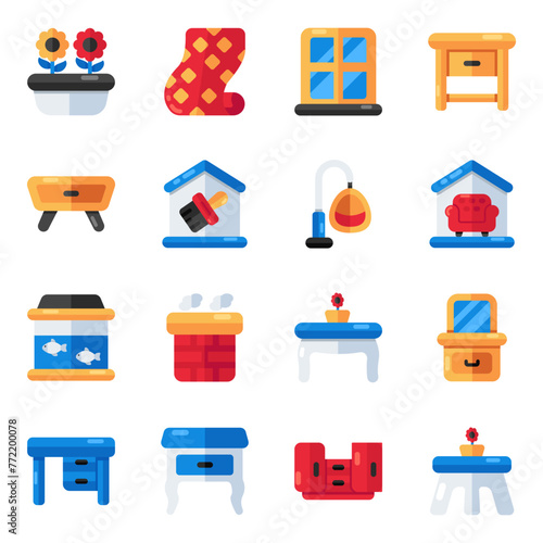 Set of Homeware Flat Icons

