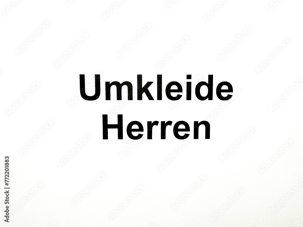 Hinweis auf den Umkleideraum für Herren Hinweis auf den Umkleideraum für Herren