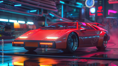 Retro 80s Cars Cyberpunk Look SciFi 