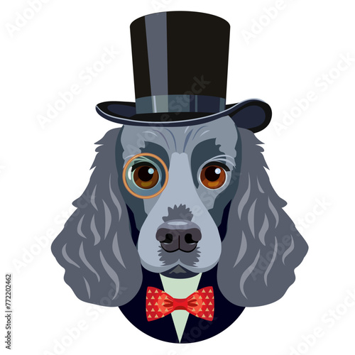 english cocker spaniel dog with hat