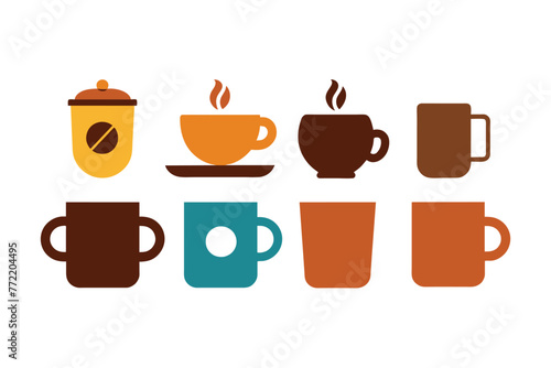 set of coffee cup icons set. Vector