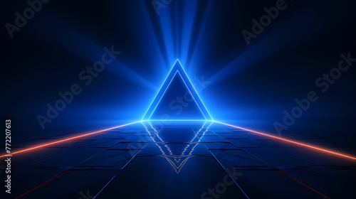 Triangular shape, glowing neon light