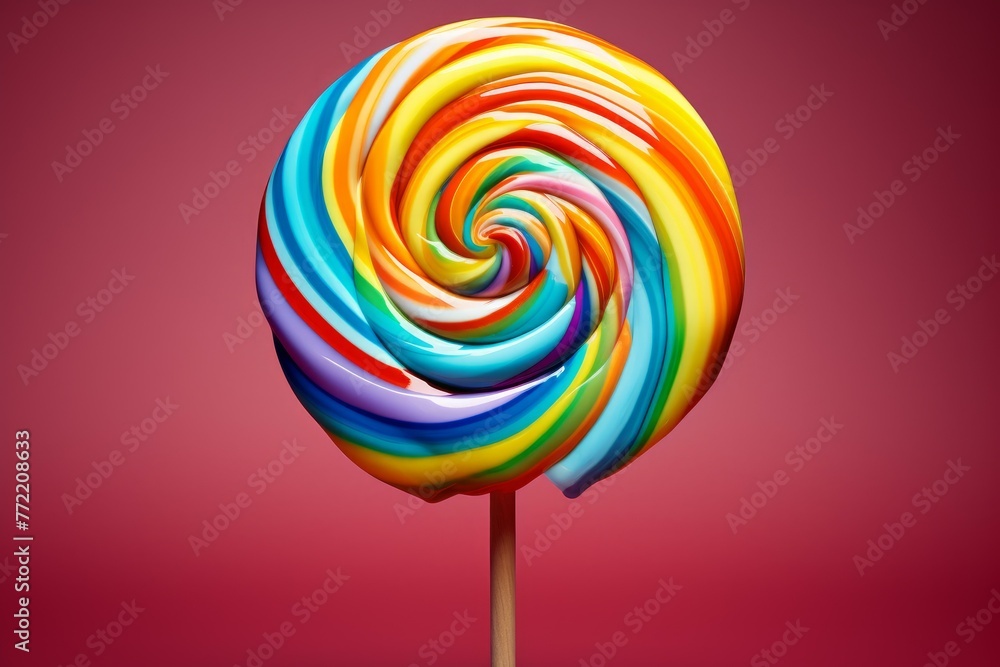 Sugary Rainbow lollipop sugar. Color fantasy. Generate Ai Sugary Rainbow lollipop sugar. Color fantasy. Generate Ai