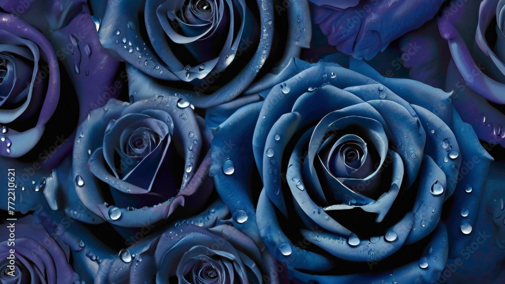 deep purplish and bluish single frame rose with water  drops lying on  the sepals 
pink rose flower background with due drops and  romantic background in full frame abstract view  - obrazy, fototapety, plakaty 