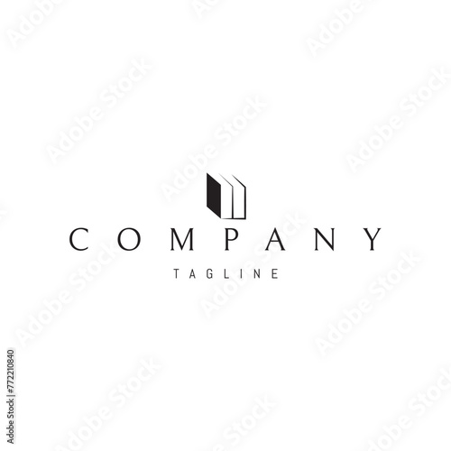 A vector logo with an abstract image of a book on a bookshelf in the form of the letter W.