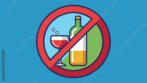 Forbid alcohol icon with flat style. Concept - avoid alcohol