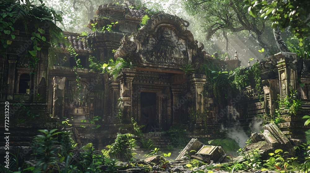 A Fantasy World of Ancient Ruins Discover the Secrets of the Mayan Civilization Generative AI