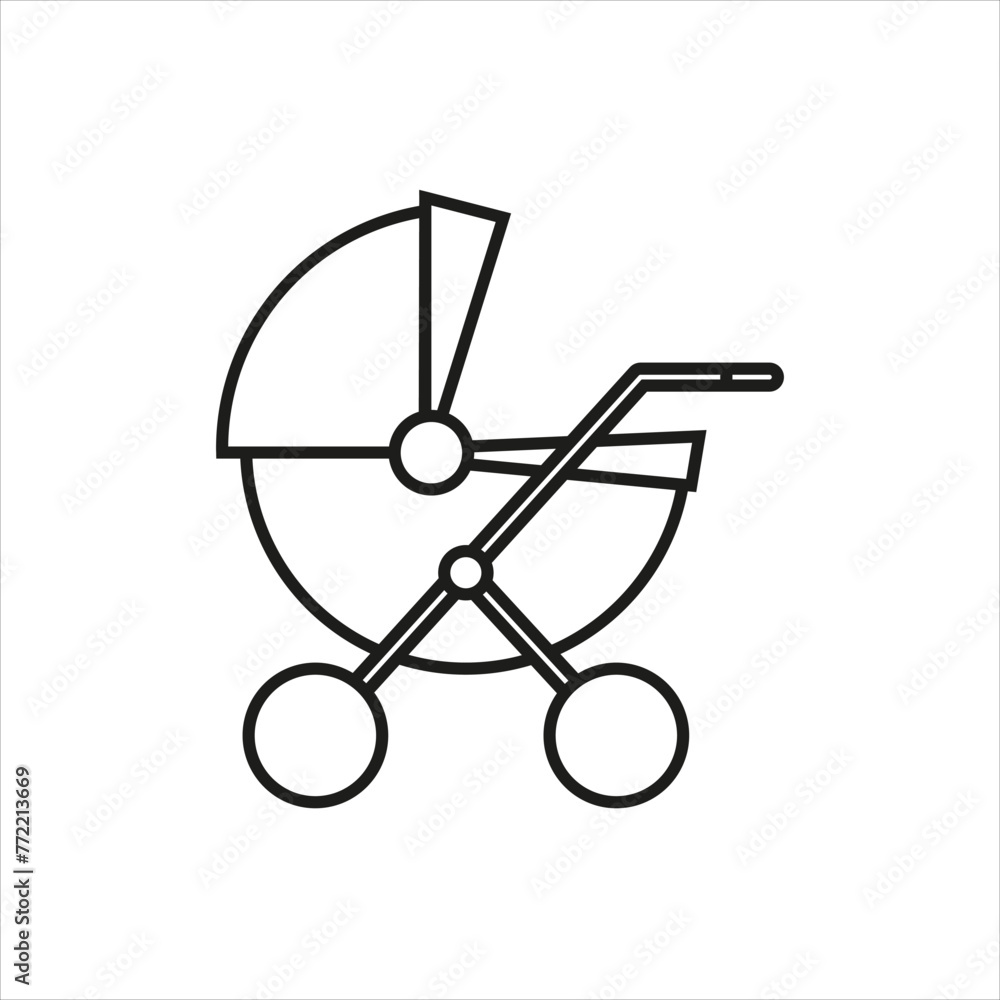 Baby carriage icon vector. Stroller illustration sign. Baby symbol or logo. Baby carriage icon vector. Stroller illustration sign. Baby symbol or logo.