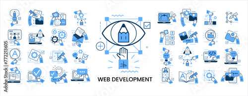Design and Development  concept illustration set