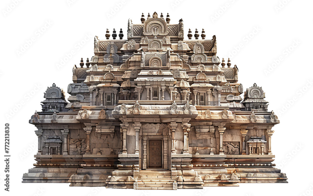 Temple Intricacies Revealed on transparent background.