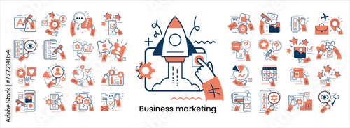 Development and marketing concept illustration set