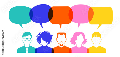 People Chatting. Vector illustration of a communication concept. Relating to feedback. Reviews and discussion.