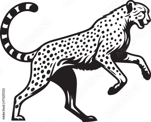 Angry cheetah jumping vector illustration isolated on white background. Cheetah logo icon designs vector.