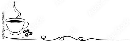 Line art coffe cup
