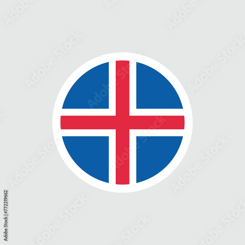 Iceland flag. The Icelandic flag, a red cross with a white border on a blue background. Symbol of the Republic of Iceland.