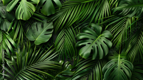 palm leaves abstract background photo
