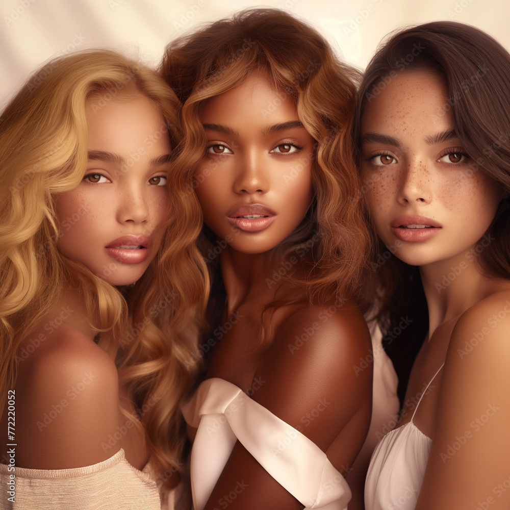 Embracing Beauty: Diverse Portraits of Women Celebrating Skincare and Confidence. Beauty Photos Embracing Beauty: Diverse Portraits of Women Celebrating Skincare and Confidence. Beauty Photos