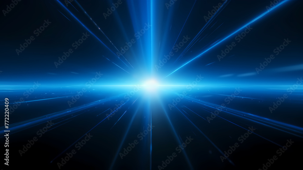 Abstract blue glowing background with light beams background