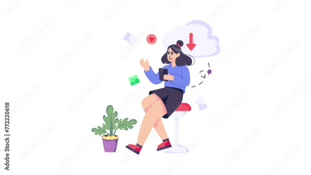 Receive flat style animation on white background. Receive flat style animation on white background.