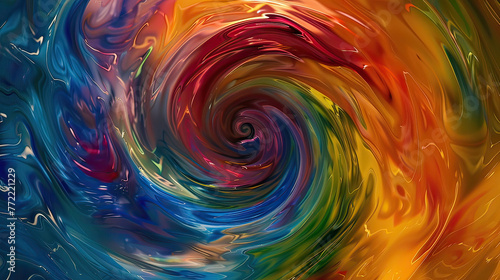 Swirling vortex of colors, defying reality, with top banner space for text