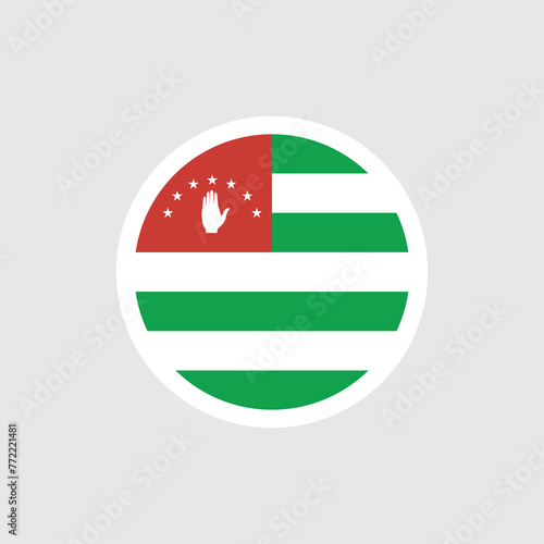 Flag of Abkhazia. Abkhazian striped, white and green flag with a palm and stars. State symbol of the Republic of Abkhazia.