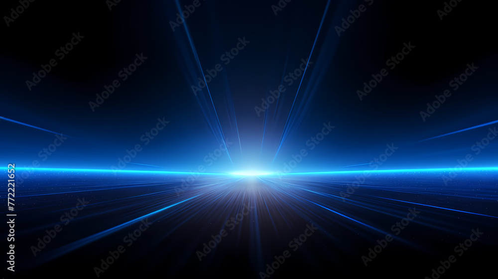 Abstract blue glowing background with light beams background