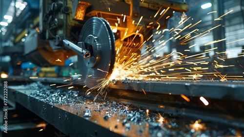 Metal grinding using an electric wheel in a factory setting © Suleyman