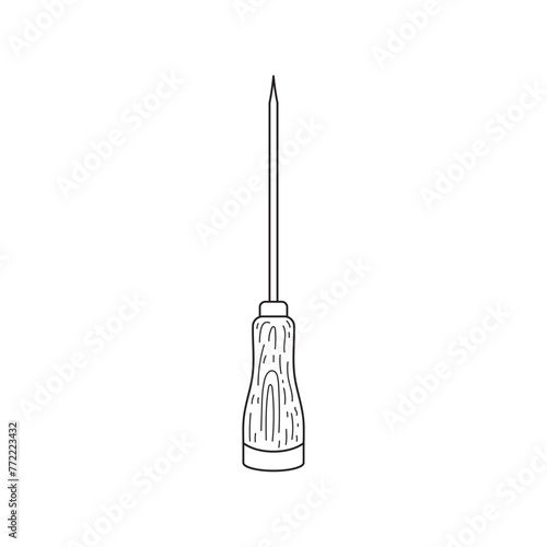 Hand drawn Kids drawing Cartoon Vector illustration ice picker icon Isolated on White Background