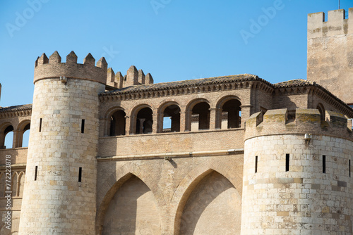 Majestic aljafer√≠a palace in zaragoza, spain